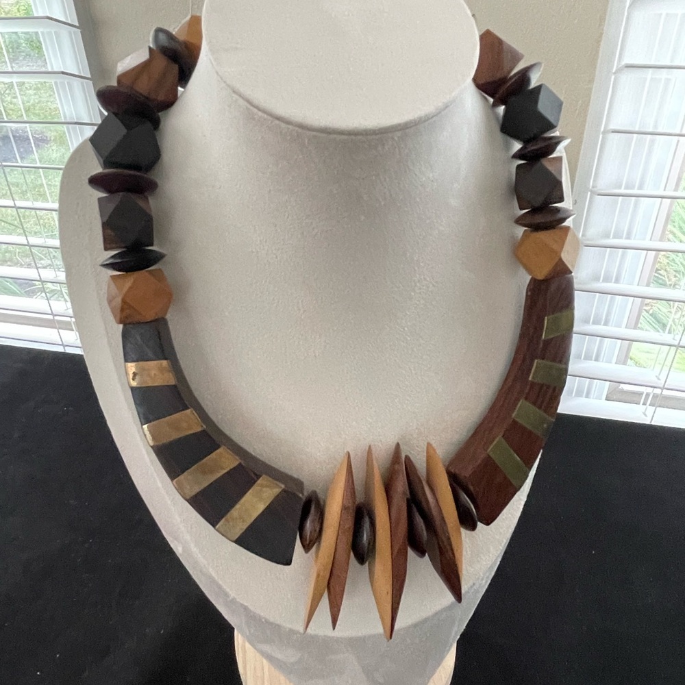 Geometric Wooden Necklace